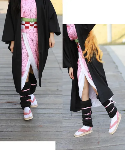 Vista 3 de Zueco japonés de anime masculino y femenino para juego de rol, zapatos y calcetines