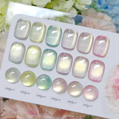 Vista 13 de Born Pretty - Esmalte de uñas de gel magnético 9D con purpurina reflectante, esmalte de gel holográfico de color gato magnético, juego de 7ml, 6