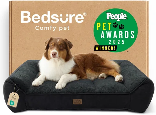 Vista 10 de Bedsure Cama ortopédica para perros de tamaño mediano, camas extra gruesas de apoyo para perros medianos con funda impermeable lavable, cómodo sofá