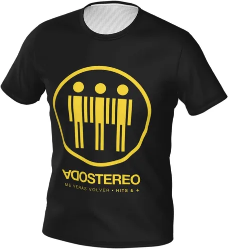Vista 2 de Soda Stereo Me Verás Volver Hits & Más Camiseta de verano para hombre, camiseta casual de manga corta con estampado 3D, Negro