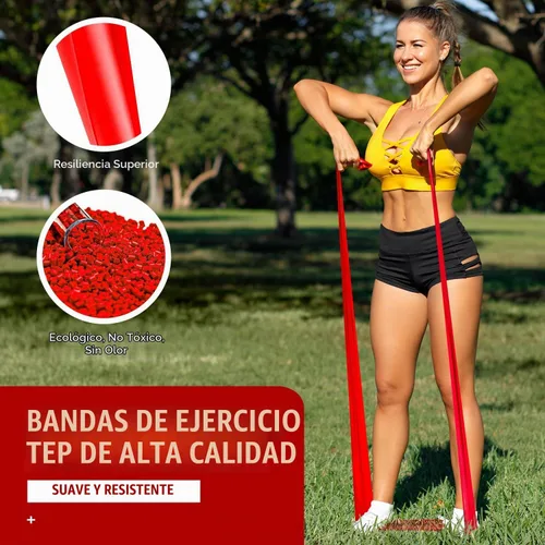 Vista 2 de Resistance Bands Set for Women 8-Negro/Azul/Rojo