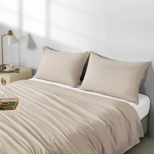 Vista 11 de Paquete de 2 fundas de almohada de microfibra tamaño estándar con cremallera, fundas de almohada color beige, suaves y cómodas, no se encogen Beige