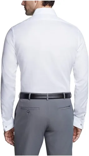 Vista 2 de Calvin Klein Camisa de vestir para hombre, ajustada, sin necesidad de planchado, con puño francés, sólida