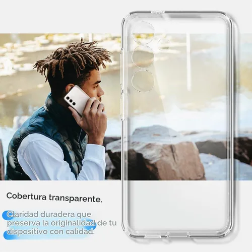 Vista 5 de Spigen Ultra Hybrid diseñado para funda de Galaxy S24 (2024) [antiamarilleamiento], [protección de grado militar] - cristal transparente