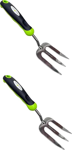 Vista 10 de Garden Guru - Herramienta de horquilla manual de acero inoxidable, acero inoxidable resistente a la corrosión, mango ergonómico, ideal para plantar
