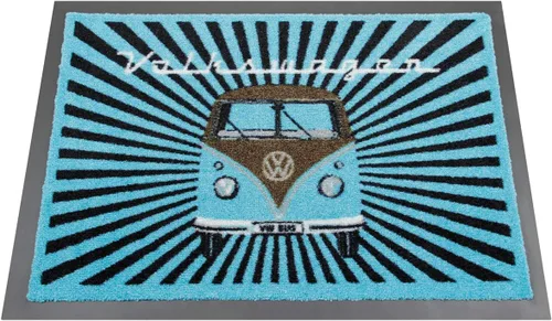 Vista 8 de BRISA VW Collection - Tapete para el pie de Volkswagen, atrapador de suciedad para zapatos con escarabajo, T1, T2, T3 Bus, motivo GTI