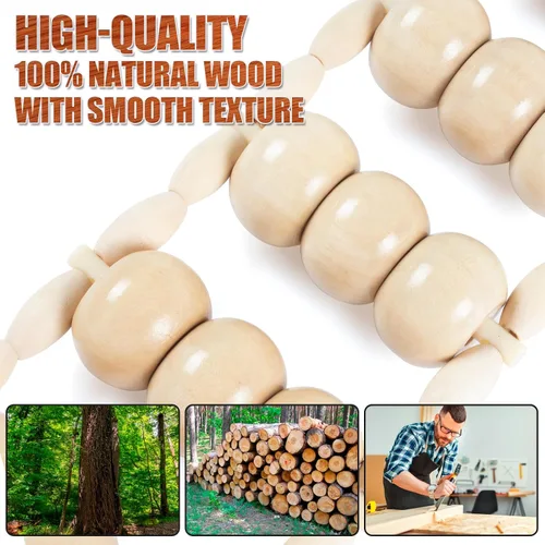 Vista 6 de KintKita Herramientas de masaje de terapia de madera, herramienta de cuerda de rodillo de masaje de madera, kit de maderoterapia, masajeador