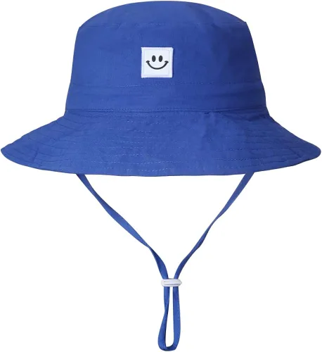 Vista 3 de MaxNova Sombrero de sol para bebé, cara sonriente, UPF 50+ para niños y niñas, de 0 a 7 años