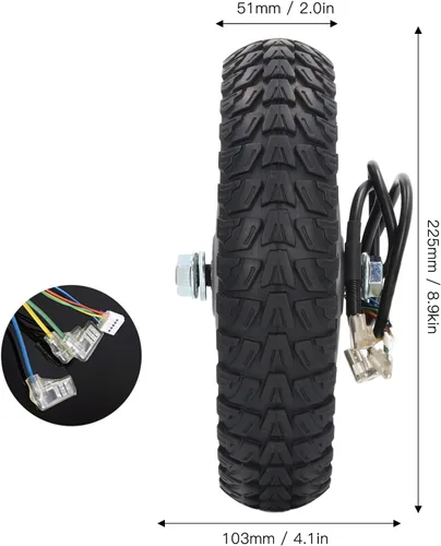 Vista 7 de Motor de cubo de scooter eléctrico, reemplazo de neumáticos de 8.5 pulgadas para scooters E plegables populares, montaje de rueda duradero