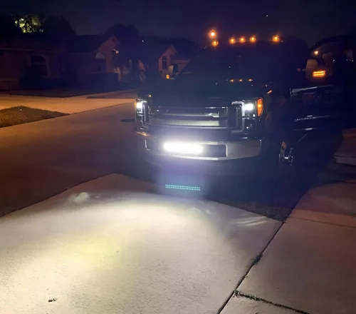 Vista 6 de iJDMTOY Kit de barra de luz LED de 20 pulgadas para montaje en rejilla inferior compatible con Ford 2017-2019 Pre-LCI F250 F350: barra de luz LED