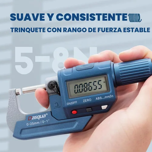 Vista 5 de Dasqua Micrómetro exterior digital de precisión, herramientas de medición para uso en mecanizado e industrial, precisión de 0 a 1 pulgada 0.002 mm