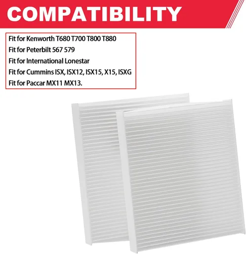 Vista 3 de CY08221P - Filtro de aire de cabina compatible con Kenworth T680 T880 Peterbilt 567 579 Cummins ISX ISXG Reemplazo # X1987001 PA30093 AF55839 PA4405