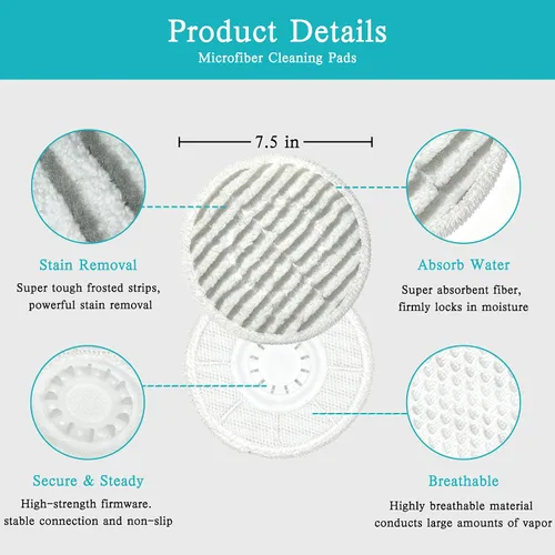 Vista 3 de 8 Pack Steam Mop Replacement Pads for Shark S8001 S7000 S8201 S7001
