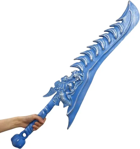Vista 4 de damdos Espada de cosplay de Halloween para Ne Zha 2 periféricos Ao Guang, espadas Ao Guang de 34 pulgadas con cuchillo de dientes de dragón