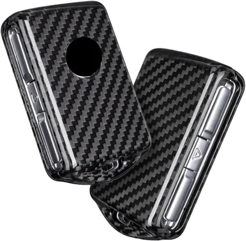 Vista 3 de Funda para llavero de fibra de carbono genuina para Volvo C30 S60 S80 S90 S901 V70 V90 Cross V90CC XC40 XC60 XC70 XC90 Smart Car Remote Key Fob Case