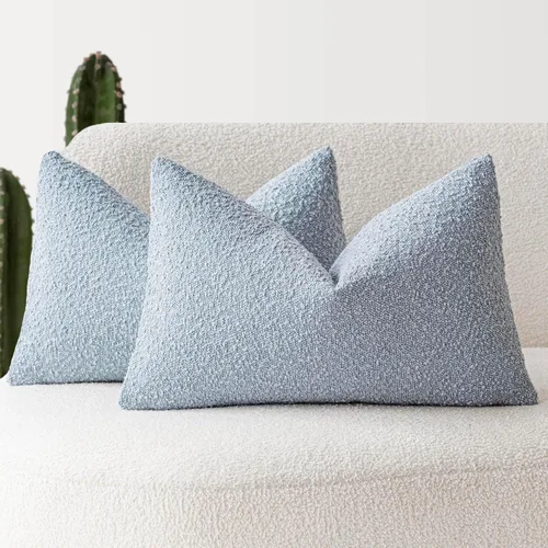 Vista 29 de Foindtower - Juego de 2 fundas decorativas de textura de bucle, fundas de almohada acentuadas, fundas de cojín sólidas, neutrales, para sofá, silla