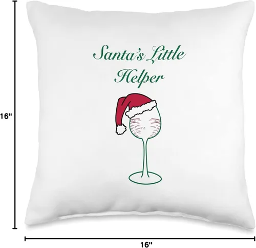 Vista 4 de BoBo's Boutique Almohada de Navidad con temática de vino, 16 x 16 pulgadas, multicolor
