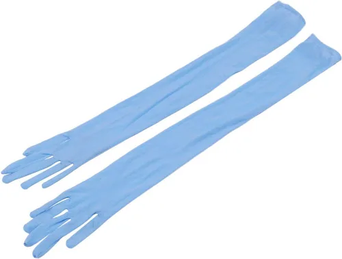 Vista 6 de Alvivi Guantes largos de malla transparente para mujer, longitud del codo, dedos completos, medias y manoplas para club