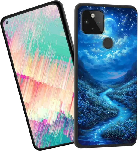Vista 31 de Funda delgada para Google Pixel 4 XL, funda delgada de silicona de TPU suave a prueba de golpes para Google Pixel 4 XL, gato negro luna estrellada