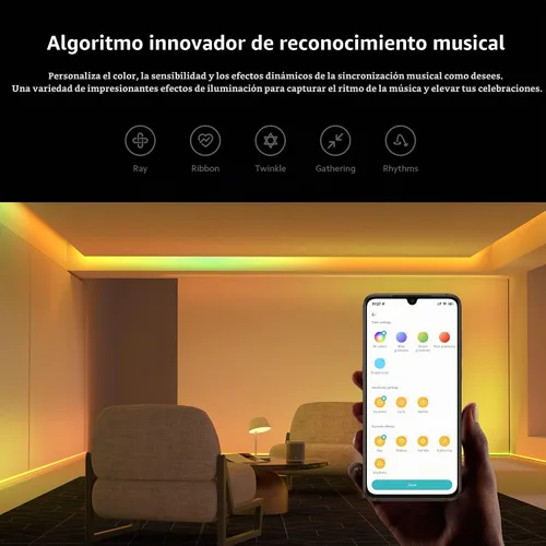 Vista 3 de Xiaomi Tira de luz inteligente (6.6 pies), compatible con Alexa, Google Assistant, aplicación Apple Homekit Home, compatible con WiFi
