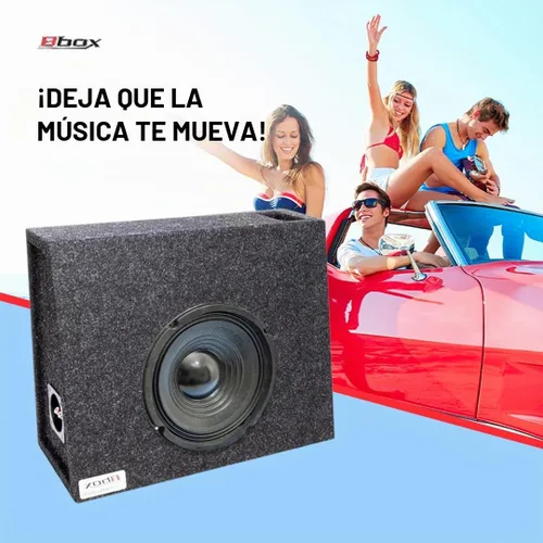 Vista 5 de Atrend - Caja de subwoofer universal con ventilación estilo camión de 8 pulgadas, paneles finales en inglete y Dado, acabado alfombrado premium