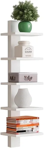 Vista 9 de Proman Products - Estantería montada en la columna vertebral, estantes montados en la pared, torre de libro de columna vertebral (negro)
