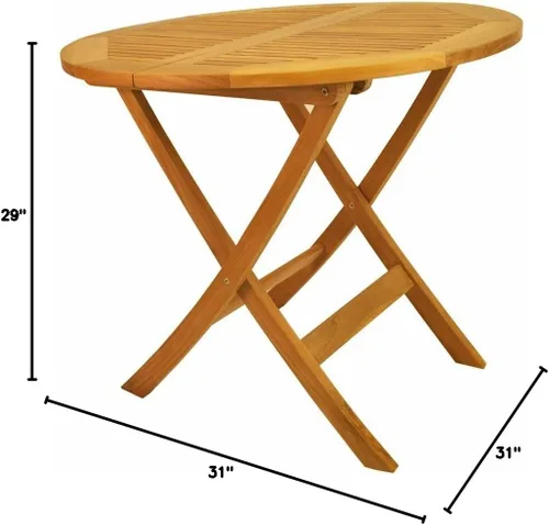 Vista 2 de Anderson Teak Windsor - Mesa plegable redonda para pícnic, 31 pulgadas