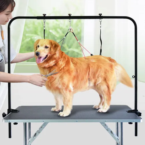 Vista 3 de SHELANDY Brazo/barras de aseo para mascotas con abrazaderas ideales para baño y aseo de perros