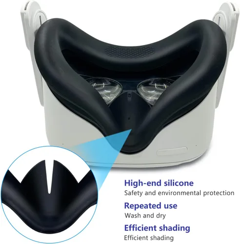 Vista 9 de VR Silicone Accessories for Oculus Quest 2, VR Controller Grip Cover, Silicone Face Cover, Protective Lens Cover, Anti-Throw Protector with