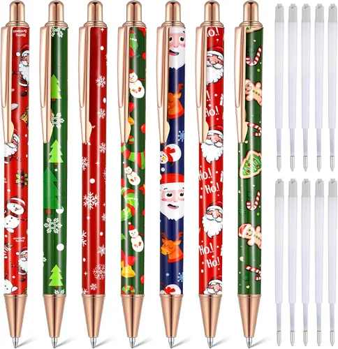 Vista 14 de Sherr 7 bolígrafos elegantes para mujer, lindos bolígrafos de purpurina brillantes con 10 recambios de tinta negra, bonitos regalos para niñas