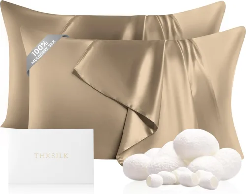 Vista 27 de THXSILK Funda de almohada 100% seda de morera para la salud del cabello y la piel, funda de almohada suave y lisa de 22 momme con cremallera oculta