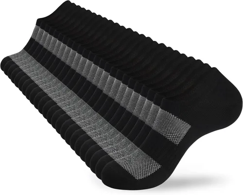 Vista 12 de ATBITER 12 pares de calcetines invisibles para mujer, tobillo bajo 12 pares-6blanco+6negro
