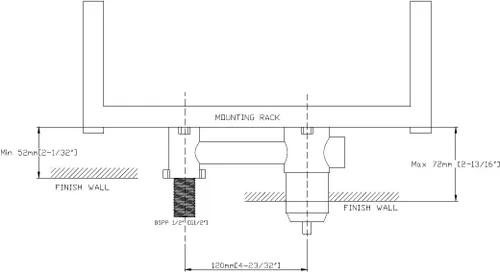 Vista 5 de Sumerain - Grifo de montaje en pared de níquel cepillado, grifo de lavabo de baño de una sola manija con boquilla de cascada
