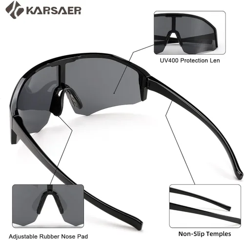 Vista 4 de Karsaer Gafas de sol deportivas para ciclismo, visera, sombras frescas, para jóvenes, béisbol, sóftbol, gafas de sol para niños y niñas de 8 a 14