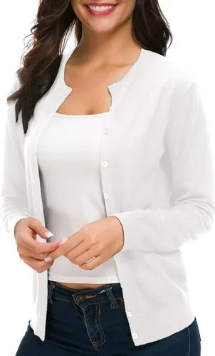 Vista 4 de Urban CoCo Suéter de punto de manga larga con cuello redondo y botones para mujer