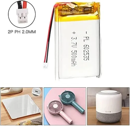 Vista 3 de 3.7V 500mAh 602535 Lipo paquete de iones recargable con conector JST 1pcs