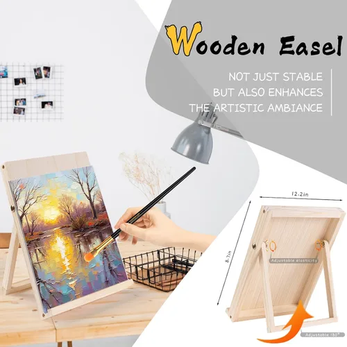 Vista 5 de Juego de Pintura Whalsure, Juego de Pintura Acrílica para Niños y Adultos - Suministros de Pintura con 18 Pinturas Acrílicas, 8 Pinceles de Pintura