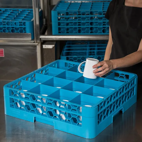 Vista 5 de Carlisle FoodService Products Opticlean - Estante para vasos de 16 compartimentos con 1 extensor para cocinas y restaurantes, plástico, 19.875 x