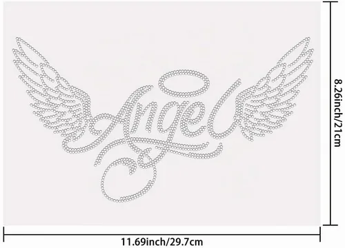 Vista 2 de SUPERDANT - Adhesivo de transferencia de calor con alas de ángel