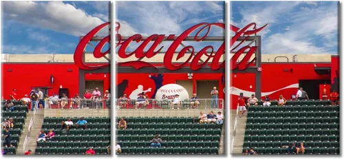 Vista 44 de TUMOVO American Major Baseball - Lienzo decorativo para pared, diseño de estadio de los Bravos, 3 piezas, arte de pared de Filadelfia, cuadros