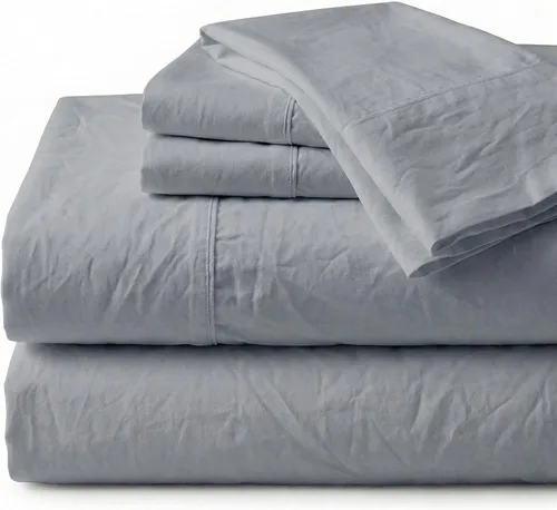Vista 19 de Perú Pima – Juego de sábana de cama de 285 hilos – 100 % algodón peruano Pima – De percal Pizarra