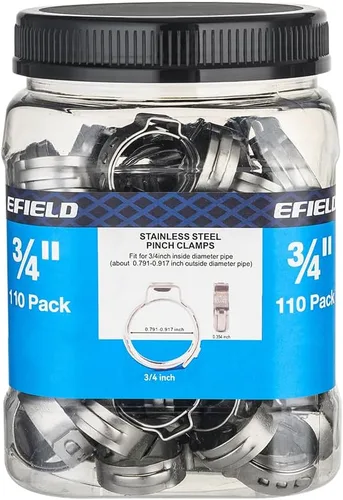Vista 8 de EFIELD - Anillos de abrazadera Pex de acero inoxidable de 1 pulgada para tubos/tuberías Pex (paquete de 10) (CLAMP013) for Pex Tubing/Pipe 1