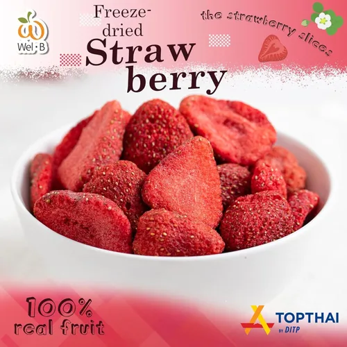 Vista 2 de Wel-B Bocadillos de frutas liofilizadas, fresas frescas liofilizadas para obtener una textura saludable y crujiente mientras conservan el sabor