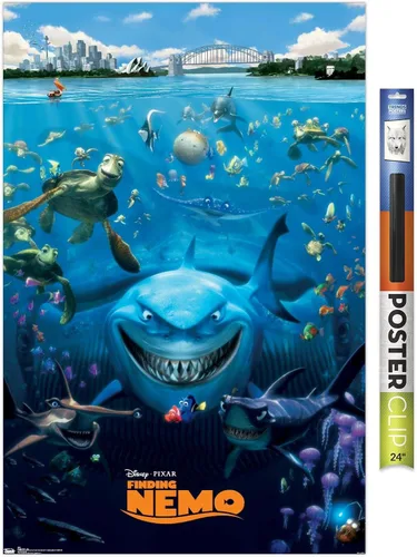 Vista 16 de Trends International Disney Pixar Buscando a Nemo - Póster de pared fundido, 14.725 x 22.375 pulgadas, versión enmarcada de madera de granero