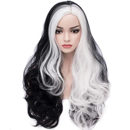 Vista 14 de Beron Peluca de pelo largo recto de 20" para disfraz de cosplay con gorro de peluca (naranja oscuro)