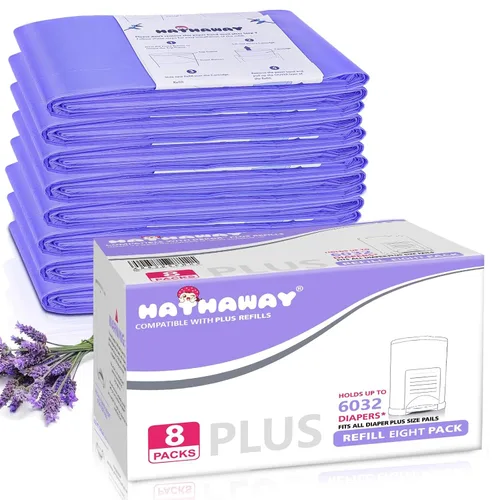 Vista 9 de Bolsas de repuesto para pañales compatibles con el cubo de pañales Dekor Classic, 30% de longitud, soporta hasta 2574 pañales, aroma a lavanda