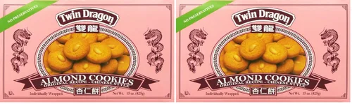 Vista 3 de Galletas de almendra Twin Dragon 15 onzas, paquete de 2