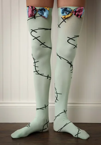 Vista 2 de Calcetas de Sobre Rodilla para Mujer Sally de Pesadilla Antes de Navidad Multicolor
