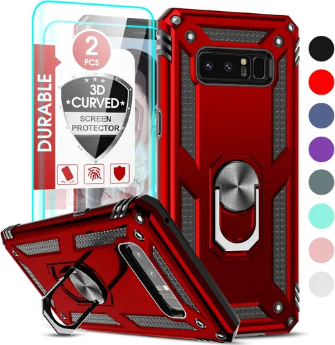 Vista 9 de LeYi Funda para teléfono Galaxy Note 8 con protector de pantalla 3D, soporte de anillo magnético de grado militar y funda desbloqueada Android