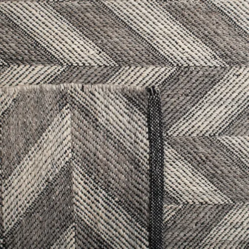 Vista 3 de SAFAVIEH Kilim Collection - Alfombra de pasillo, 2 pies 3 pulgadas x 7 pies, gris y marfil, hecha a mano, lana de cheurón, ideal para zonas de alto
